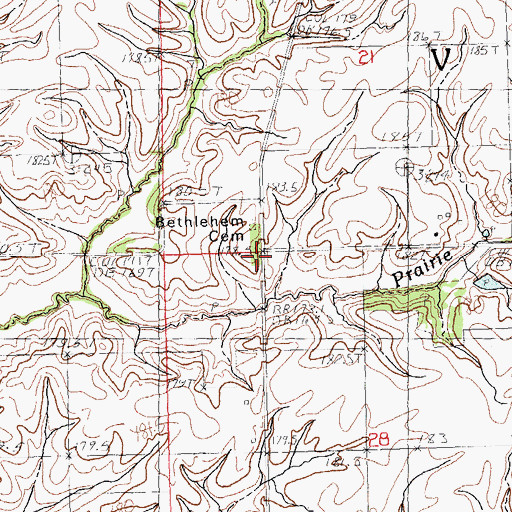 Topographic Map of Bethlehem School (historical), IL