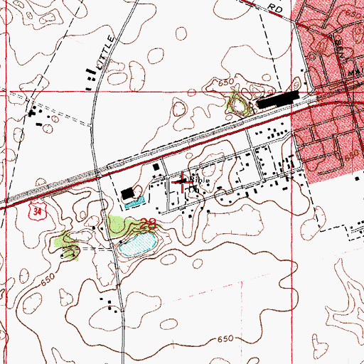 Topographic Map of Bible Church, IL