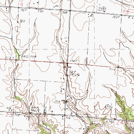 Topographic Map of Bickford School (historical), IL