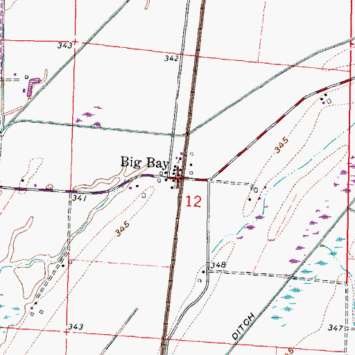 Topographic Map of Big Bay, IL