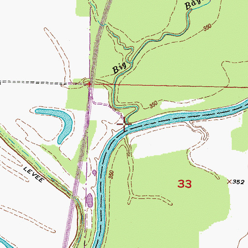 Topographic Map of Big Bayou, IL