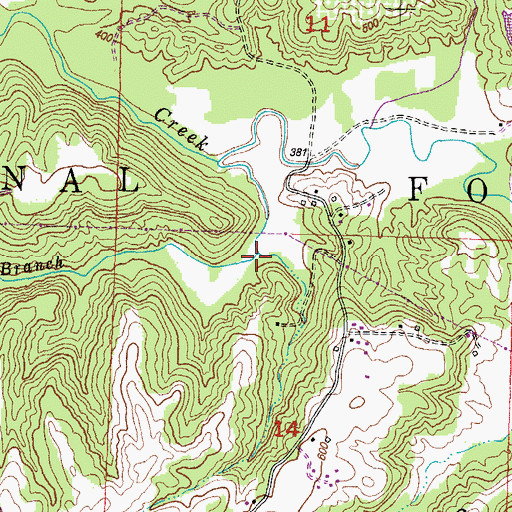 Topographic Map of Big Branch, IL