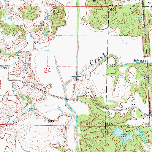 Topographic Map of Big Branch, IL