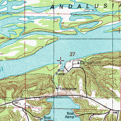 Topographic Map of Big Branch, IL