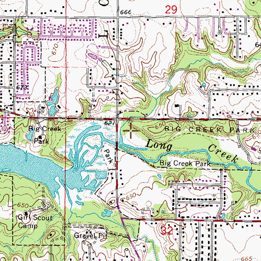 Topographic Map of Big Creek Park, IL