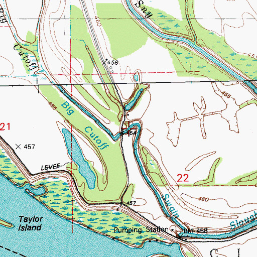 Topographic Map of Big Cutoff, IL
