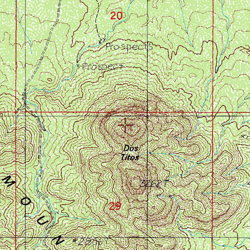 Topographic Map of Dos Titos, AZ