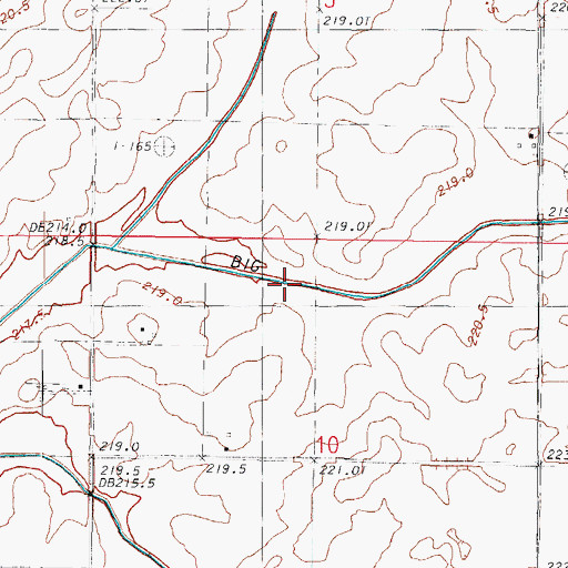Topographic Map of Big Ditch, IL