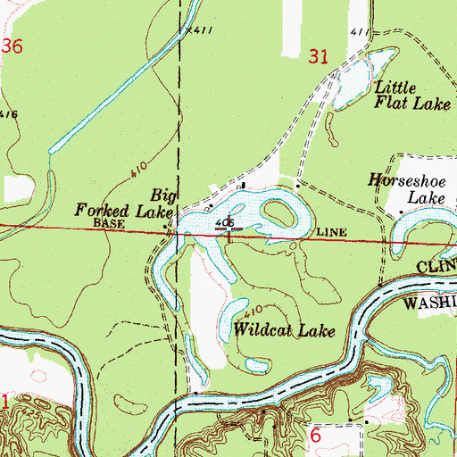 Topographic Map of Big Forked Lake, IL