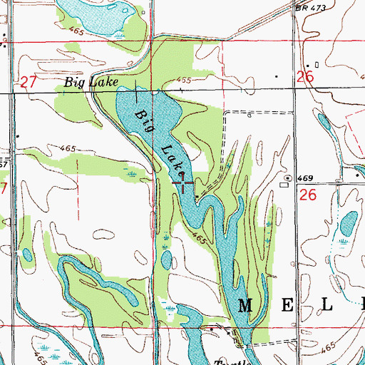 Topographic Map of Big Lake, IL