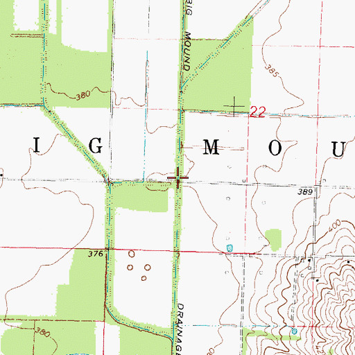 Topographic Map of Big Mound Drainage Ditch, IL