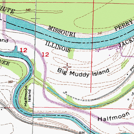 Topographic Map of Big Muddy Island, IL