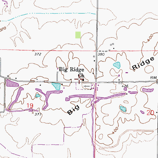 Topographic Map of Big Ridge Church, IL