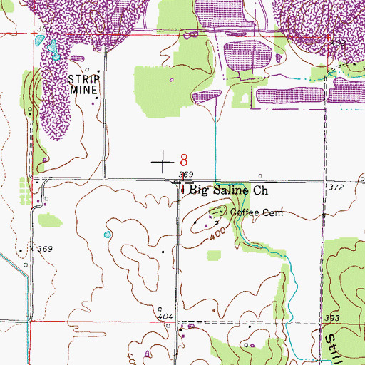 Topographic Map of Big Saline Church, IL