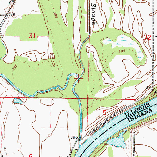 Topographic Map of Big Slough, IL
