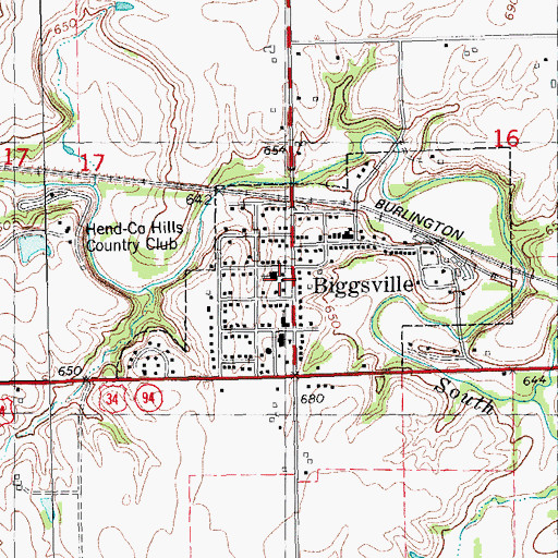Topographic Map of Biggsville, IL