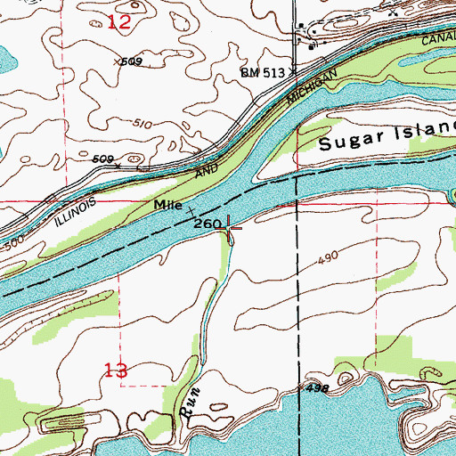 Topographic Map of Bills Run, IL