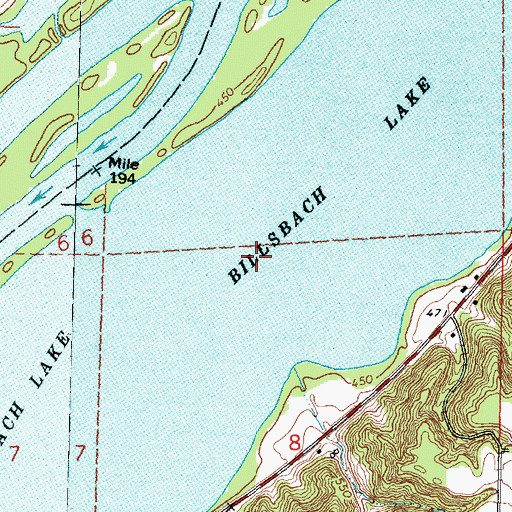 Topographic Map of Billsbach Lake, IL