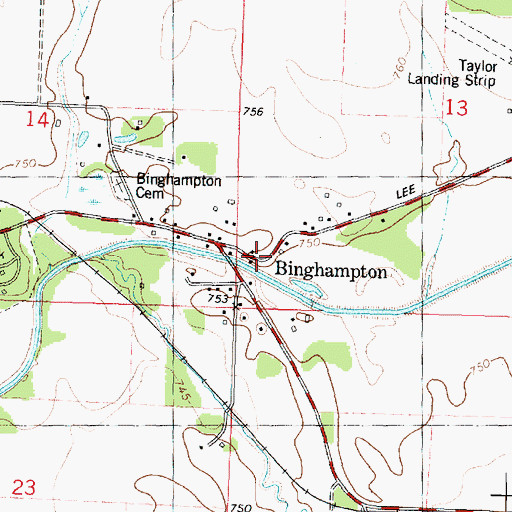 Topographic Map of Binghampton, IL