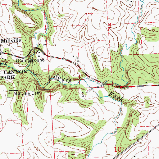 Topographic Map of Birch Branch, IL
