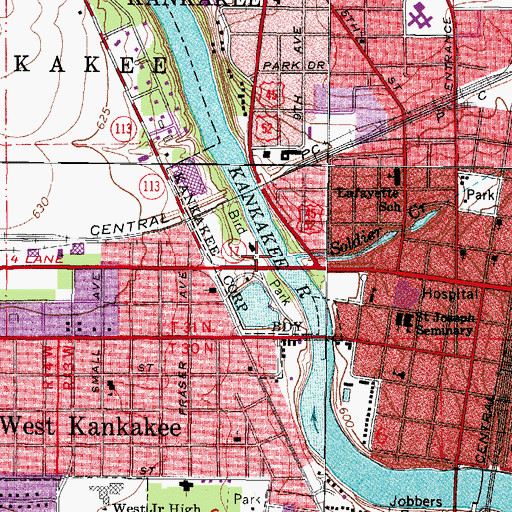 Topographic Map of Bird Park, IL