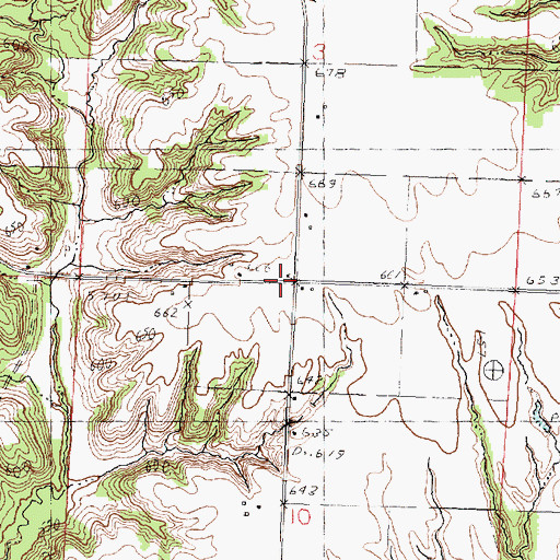 Topographic Map of Birds Corners School (historical), IL