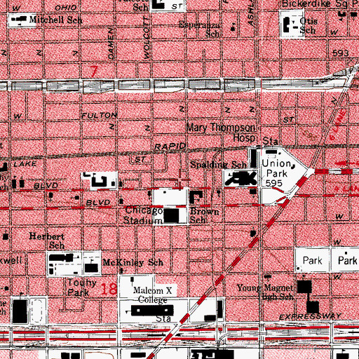 Topographic Map of Birney School, IL