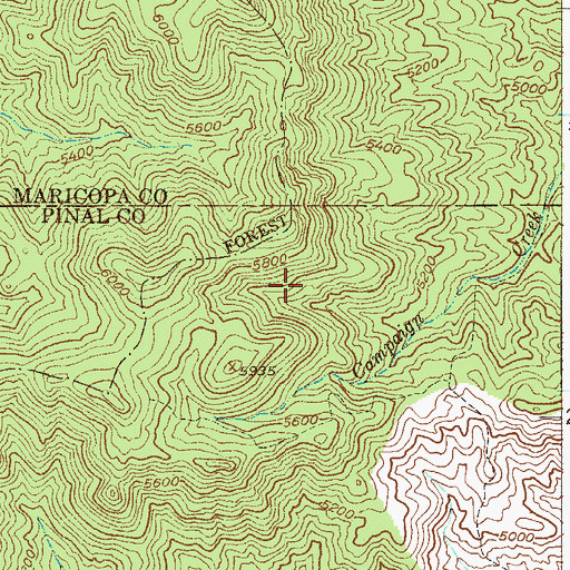 Topographic Map of Upper Campaign Spring, AZ