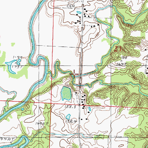 Topographic Map of Bishop Creek, IL