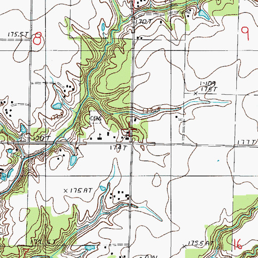 Topographic Map of Bishop Creek Elementary School, IL