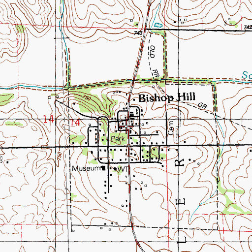 Topographic Map of Bishop Hill, IL