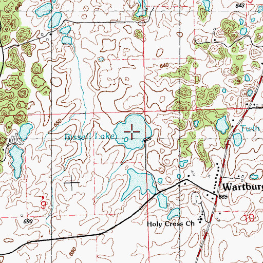 Topographic Map of Bissell Lake, IL