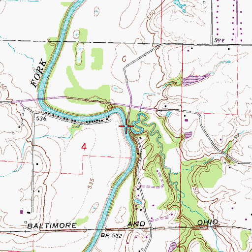 Topographic Map of Black Branch, IL