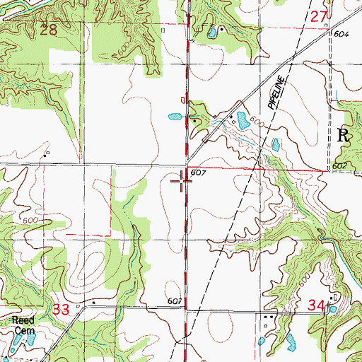 Topographic Map of Black Log School (historical), IL