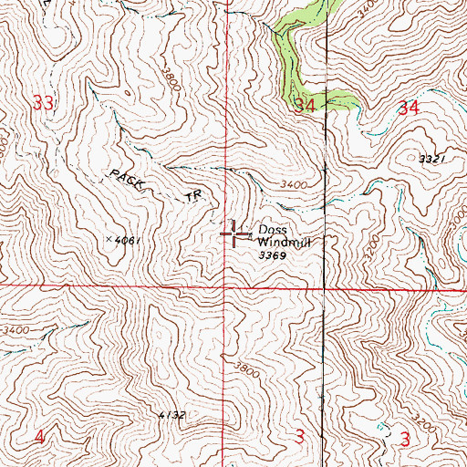 Topographic Map of Doss Windmill, AZ