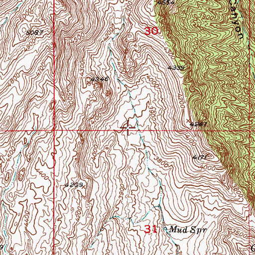 Topographic Map of Upper Mud Spring, AZ