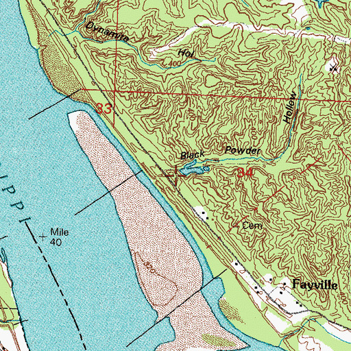 Topographic Map of Black Powder Hollow, IL