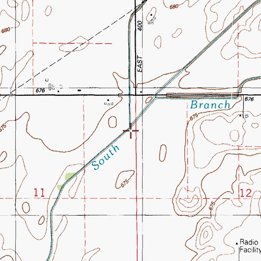 Topographic Map of Black Walnut Creek, IL