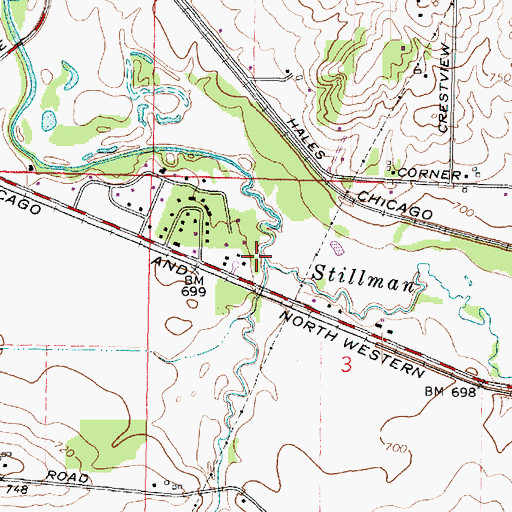 Topographic Map of Black Walnut Creek, IL