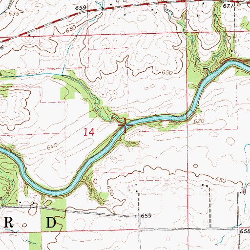 Topographic Map of Blackston Branch, IL