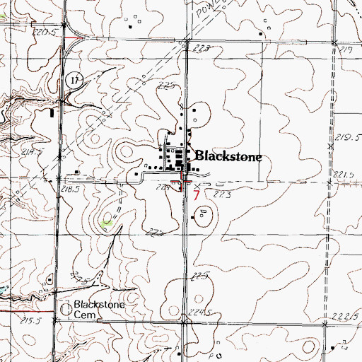 Topographic Map of Blackstone, IL