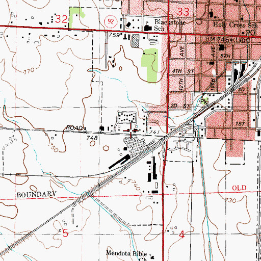 Topographic Map of Blackstone Elementary School, IL