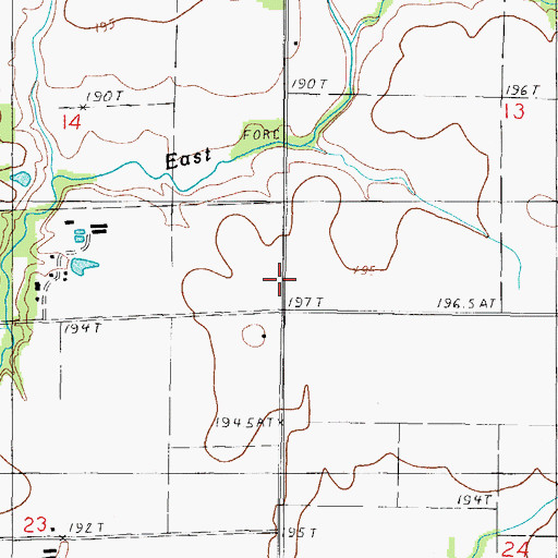 Topographic Map of Bladenburg School (historical), IL