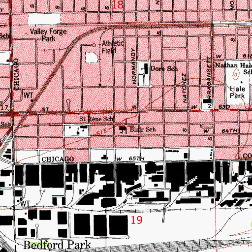 Topographic Map of Blair School, IL