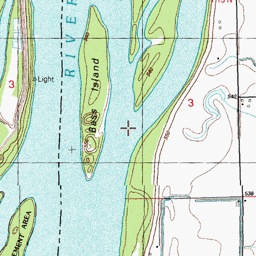 Topographic Map of Blanchard Chute, IL