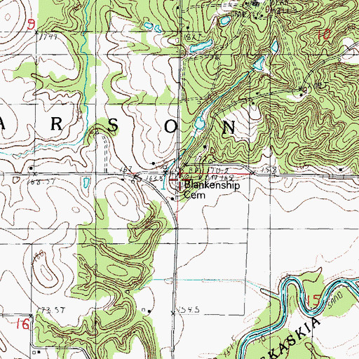 Topographic Map of Blankenship Cemetery, IL