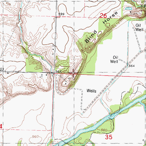 Topographic Map of Blind Horse Ridge, IL