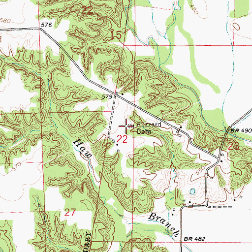 Topographic Map of Blizzard Cemetery, IL