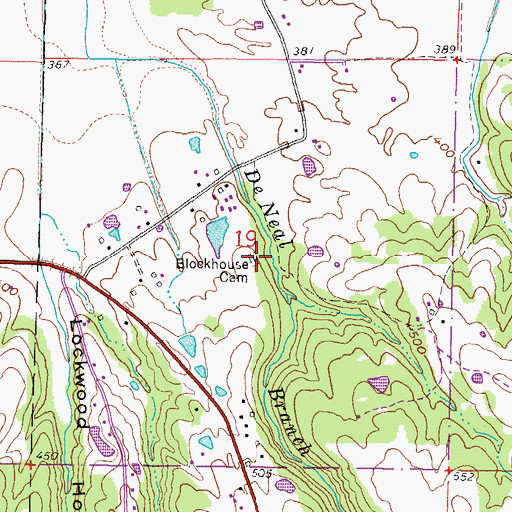 Topographic Map of Blockhouse Cemetery, IL