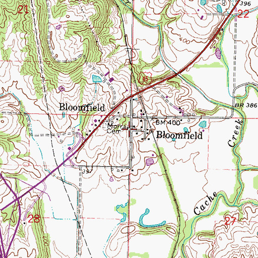 Topographic Map of Bloomfield, IL